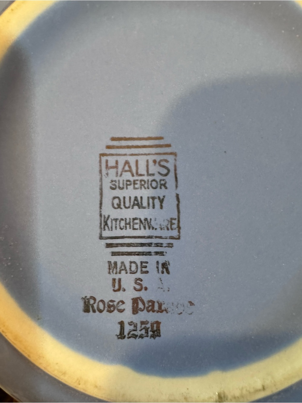 Hall's Superior Quality Blue Kitchenware Plate - Rose Dayton Pattern